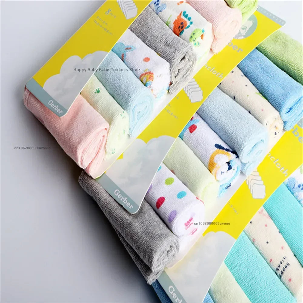 8Pcs/pack Baby Infant Newborn Bath Towel Washcloth Bathing Feeding Wipe Cloth Soft  Shower Products 21*21cm