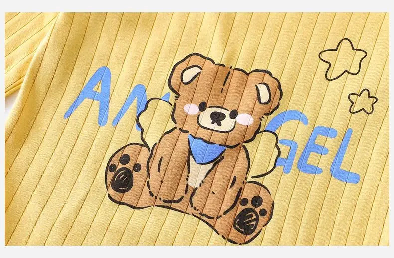 2023 Summer Long-sleeved Trousers Home Wear Suit New All Cotton Underwear Sets Babies Boys Cartoon Thin Sleepwear Pajamas Pants