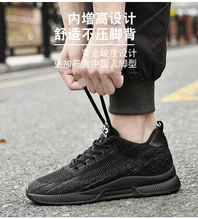 Men Sneakers Elevator Shoes Hidden Heels Breathable Heightening Shoes For Men Increase Insole 6CM Sports Casual Height Shoes 48