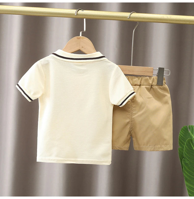 IENENS Baby Clothing Sets Short Sleeve Polo-shirt + Shorts Outfits Kids Suits Toddler Infant Boys Casual Summer Clothes