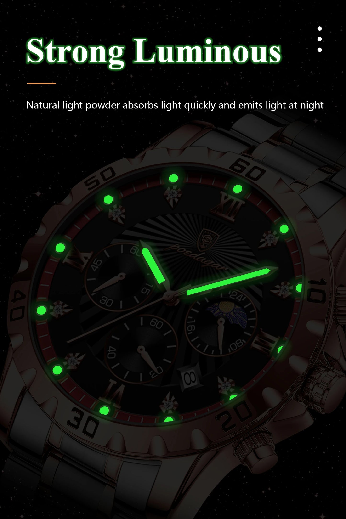 POEDAGAR Luxury Military Watch For Men Waterproof Luminous Chronograph Date Man Wristwatch Stainless Steel Quartz Men's Watches