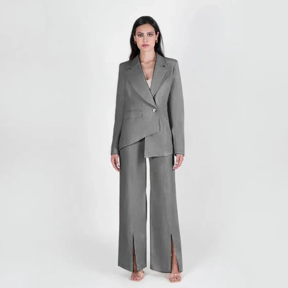 Women's Casual Pants Suit Two-piece Set Fashion and Elegant Female Formal Professional Business Clothing