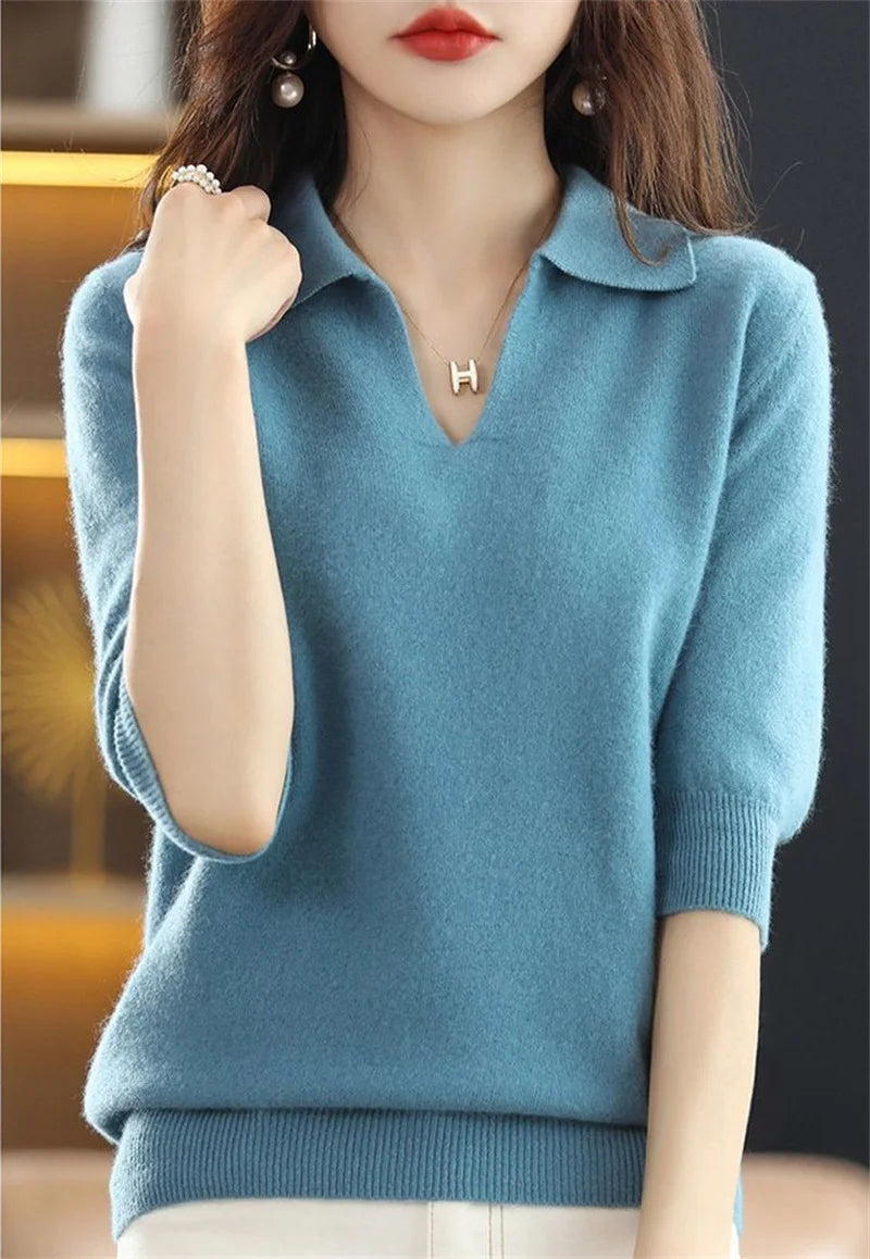 2024 New Women Knitted Sweaters Autumn Winter Warm Clothing Fashion Casual Sweater Long Sleeve Jumper V-Neck Loose Pullovers Top