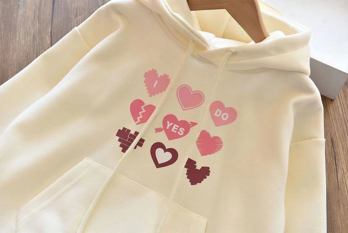 Teenage Girls Sweatshirts Spring Autumn Kids Hoodie Jackets Loose Tops Casual Long Sleeve Children's Clothes 8 10 12 14 Year