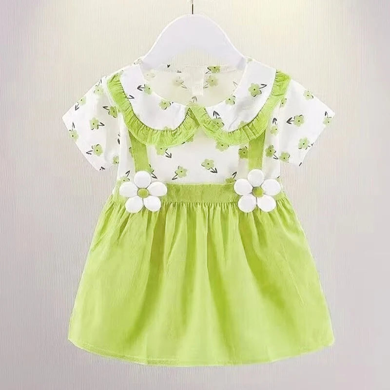 Princess Costume Summer Baby Girl Dress Doll Collar Wedding Birthday Party Outfit Toddler Girl Clothing Children Lovely A1087-1