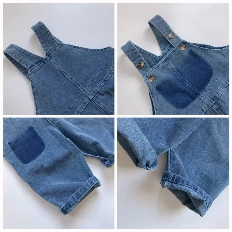 Spring and Autumn Pants for Girls Tide Retro Straight Wide-Leg Blue Jeans Loose Casual Fashion High Street Denim Pants Overalls