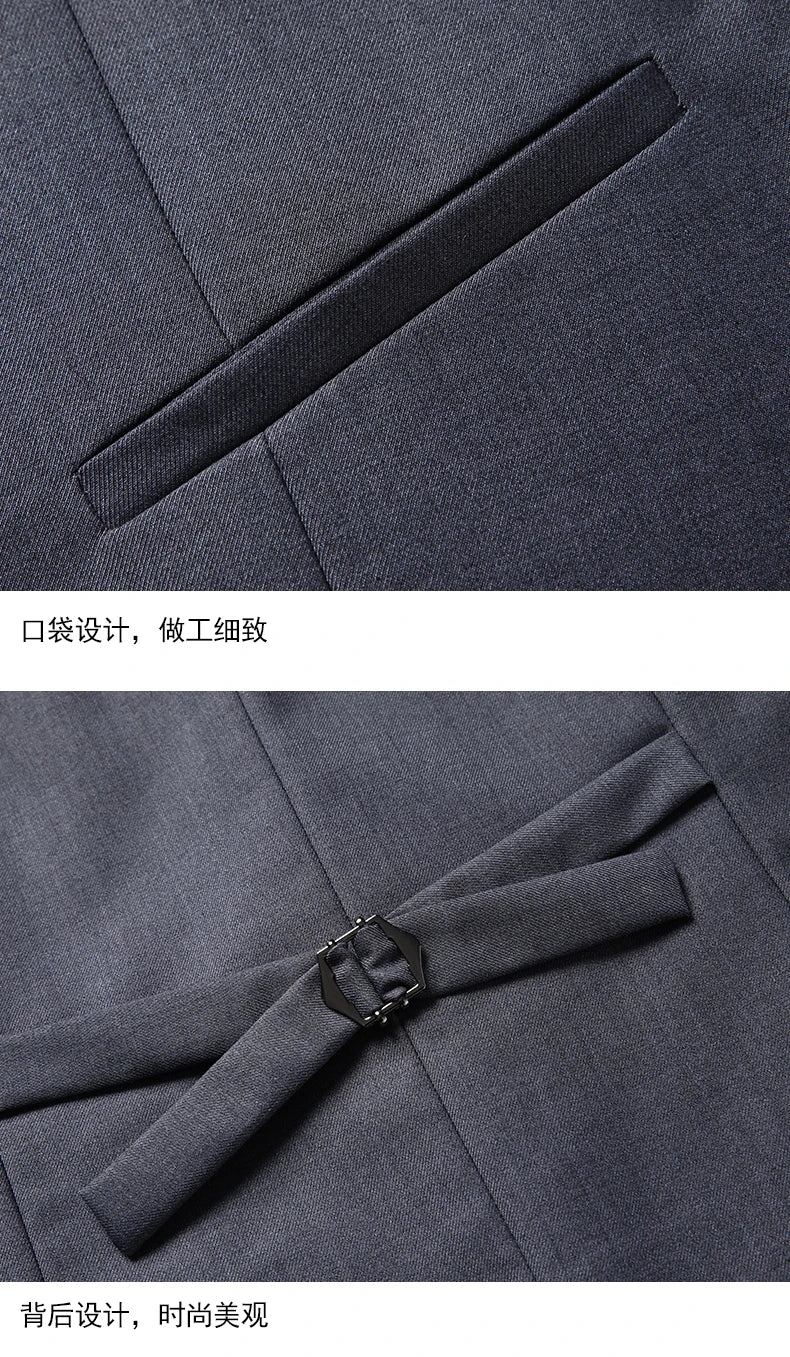 2023High-quality solid color (suit + vest + trousers) Men's business formal suit 3/2 business suit bridegroom and best man