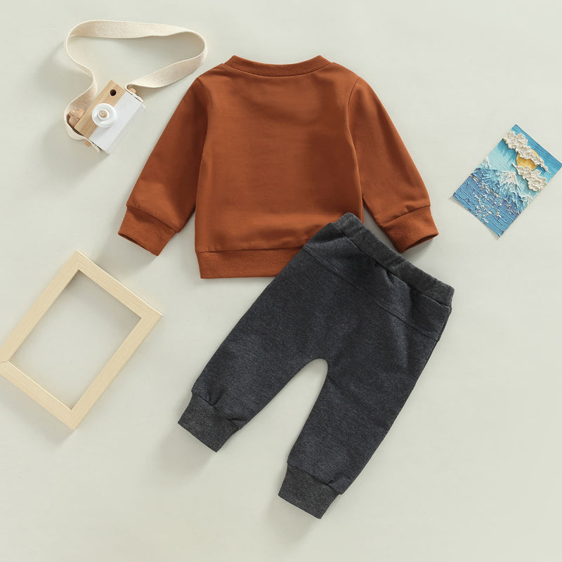 Toddler Baby Boy Clothes Mamas Bestie Long Sleeve Sweatshirt Jogger Pants Set Fall Winter Outfits