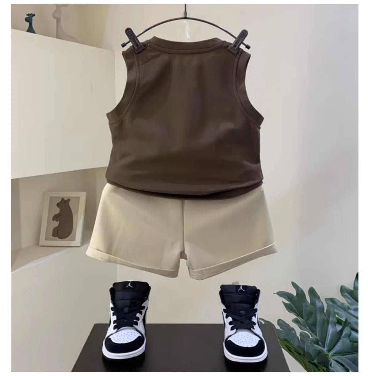 Boys' Summer Vest Set New Fashionable Boys and Baby Sleeveless Clothes Children's T-shirts and Shorts 2-piece Set