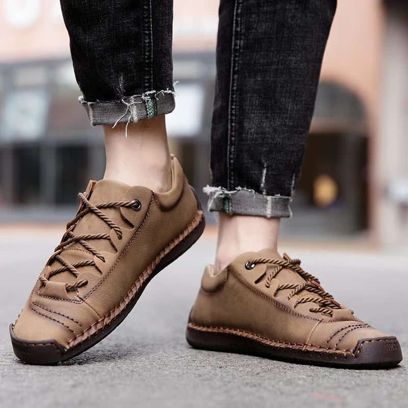 New Men Leather Casual Shoes Oudoor Comfortable High Quality Fashion Sot Homme Cassis Anke Non-slip Fats Moccasin Trend