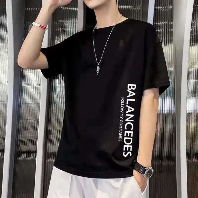 Men's Summer Loose Fit  100 Cotton Printed T-shirt Tops