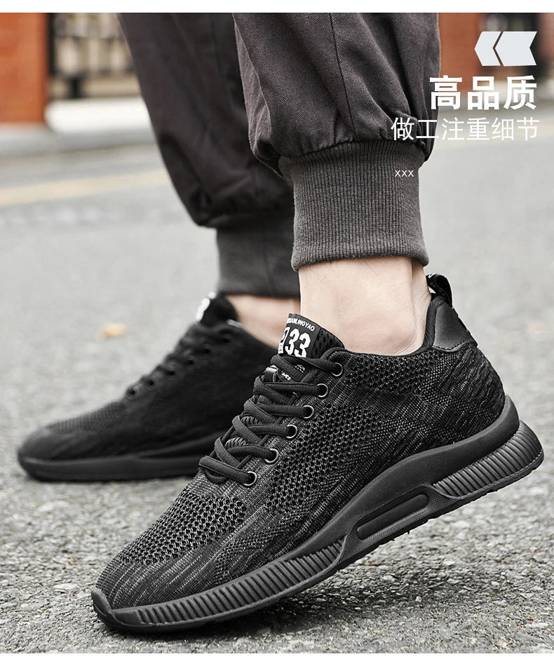 Men Sneakers Elevator Shoes Hidden Heels Breathable Heightening Shoes For Men Increase Insole 6CM Sports Casual Height Shoes 48