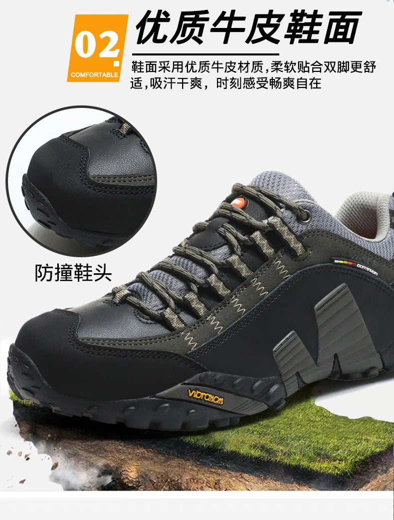 Outdoor Lover Trekking Shoes Men Waterproof Hiking Shoes Mountain Boots Genuine Leather Woodland Hunting Tactical Shoes