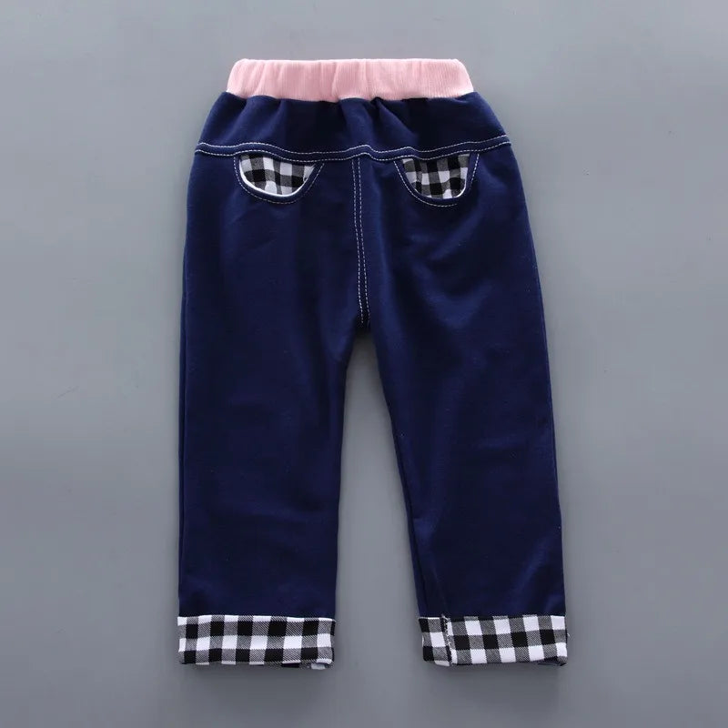 Autumn Girls Clothes Sets Children Long Sleeve Pullover+Pants 2Pcs Outfits Sweet Bowknot Sweater Denim Trousers Loungewear