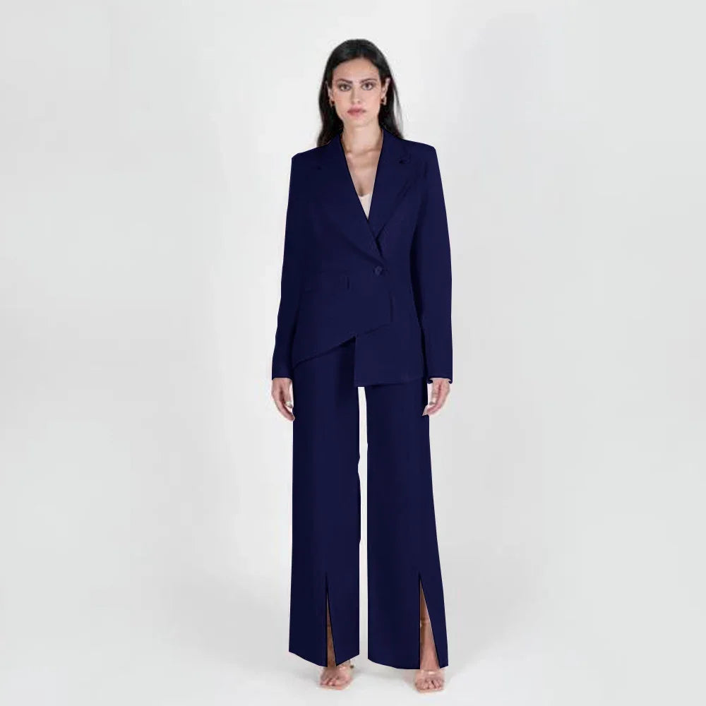 Women's Casual Pants Suit Two-piece Set Fashion and Elegant Female Formal Professional Business Clothing