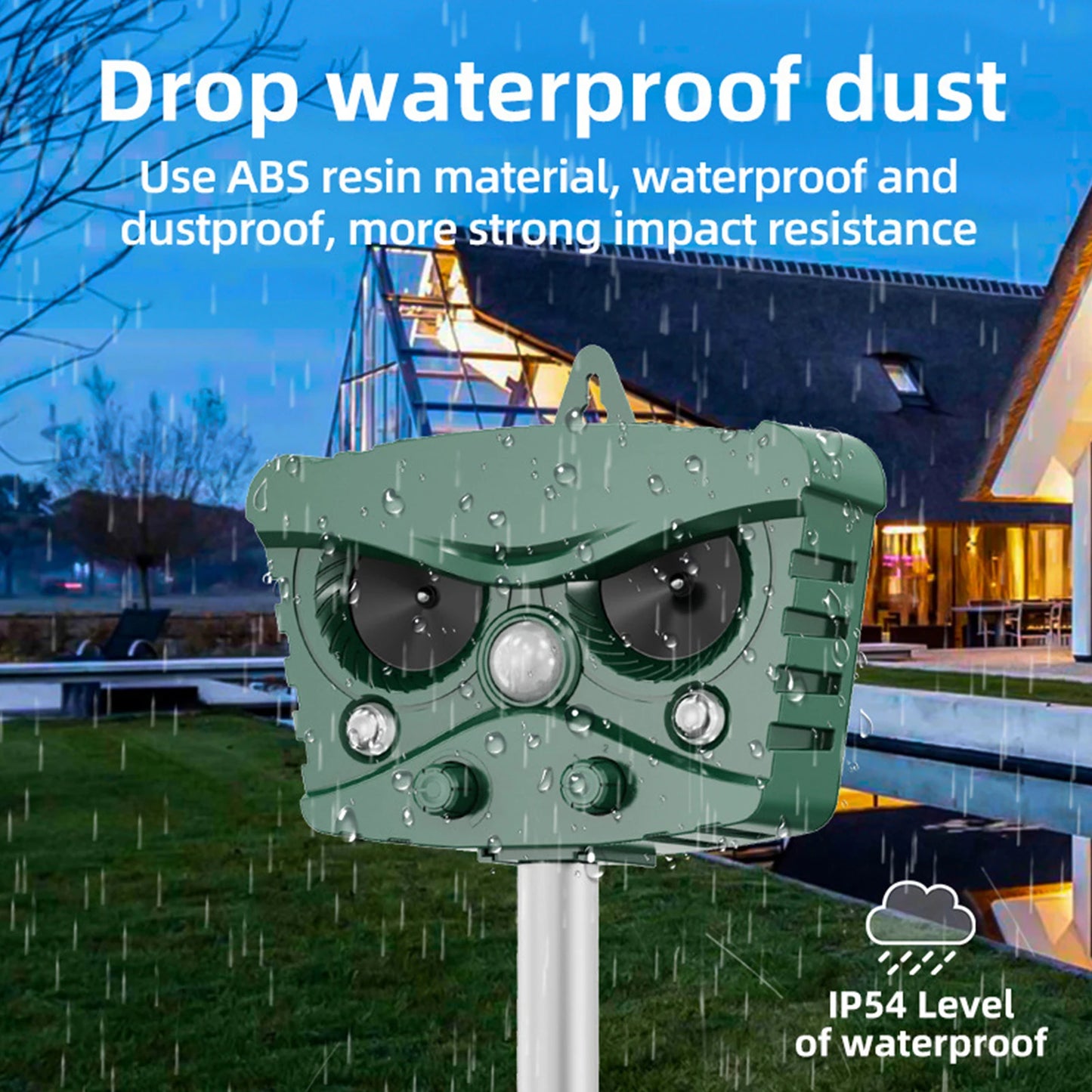 Ultrasonic Animal Repellant Outdoor Solar Cat Dog Repellant Waterproof Animal Deterrent for Orchard Greenhouse Farm Yard