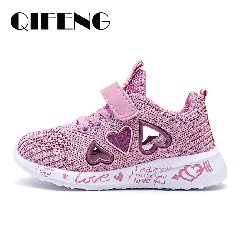 ARWEN AJH 2024Girls Casual Shoes Light Mesh Sneakers Kids Summer Children Autumn Tenis Cute Sport Cartoon Female Running Sock Footwear