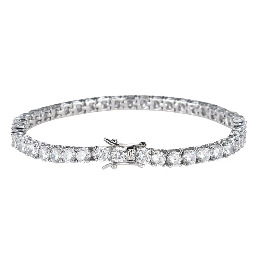 Fine Jewelry Tennis Bracelet 18K White Gold Bracelet Lab Grown Diamond DE VVS 2mm 3mm 4mm 5mm Paving Diamond Bracelet