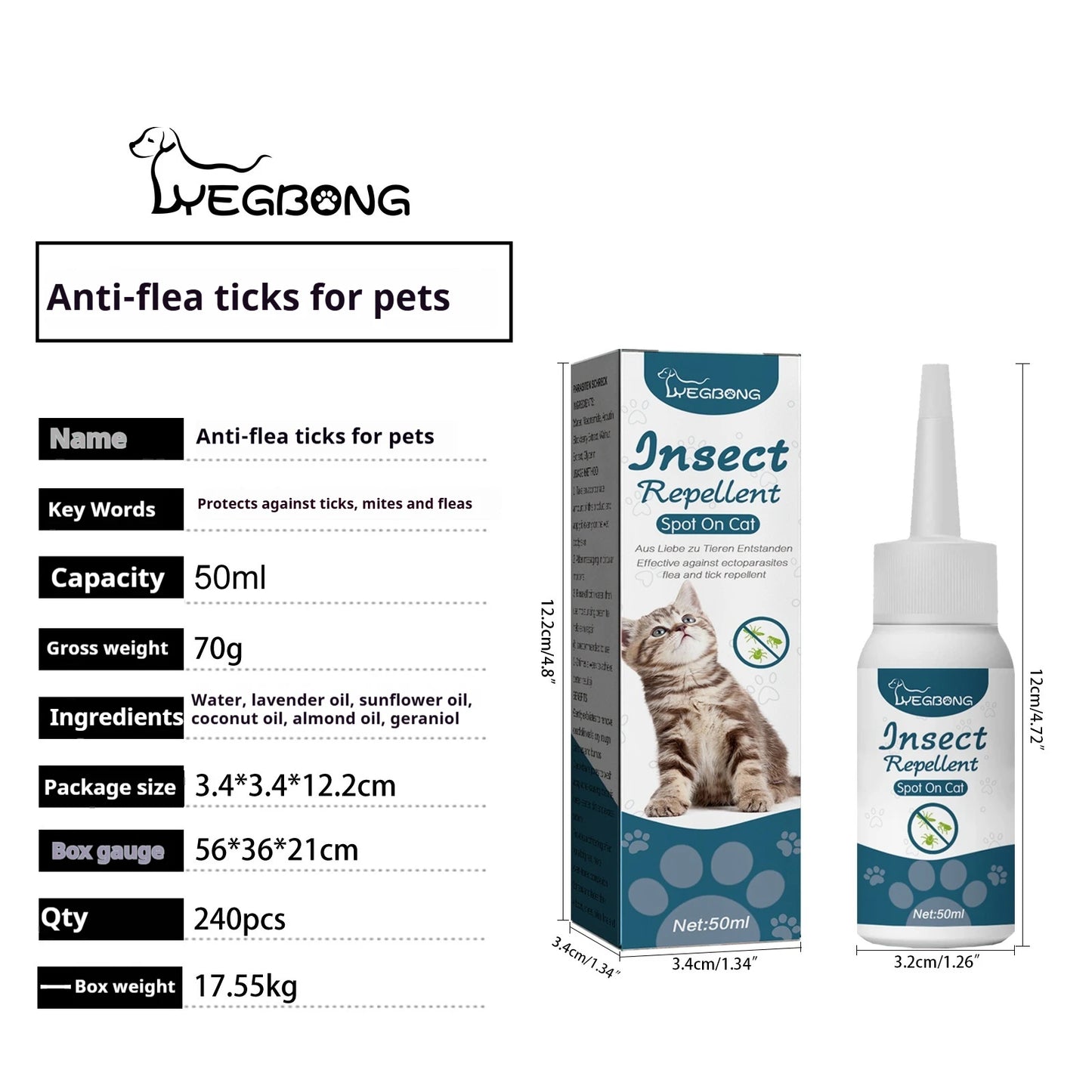 Pet Anti-Flea Tick Agent Dog in Vitro Deworming Cat Clean Skin Lice Tick Drops