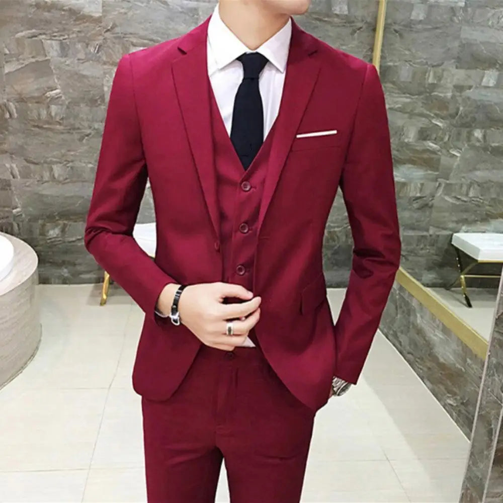 3 Pieces Wedding Business Men Formal Suit Men Vest Blazer Pants Set Wedding Suits For Men Elegant Blazers Set Vest Pants Coat