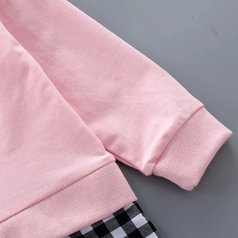 Autumn Girls Clothes Sets Children Long Sleeve Pullover+Pants 2Pcs Outfits Sweet Bowknot Sweater Denim Trousers Loungewear