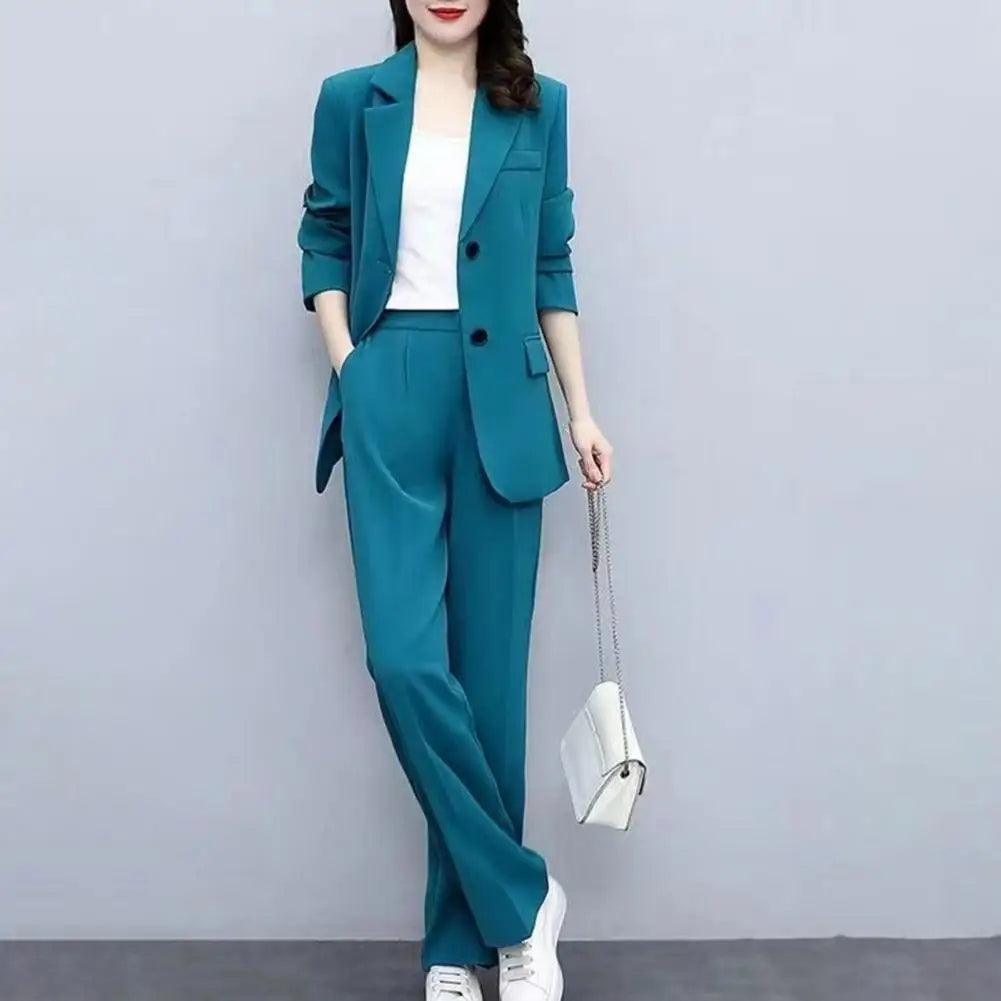 Women Blazer Pants Set 2024 Formal Office Pant Suit Slim Cardigan Temperament Women's Commute Jacket Trousers Set Business Set