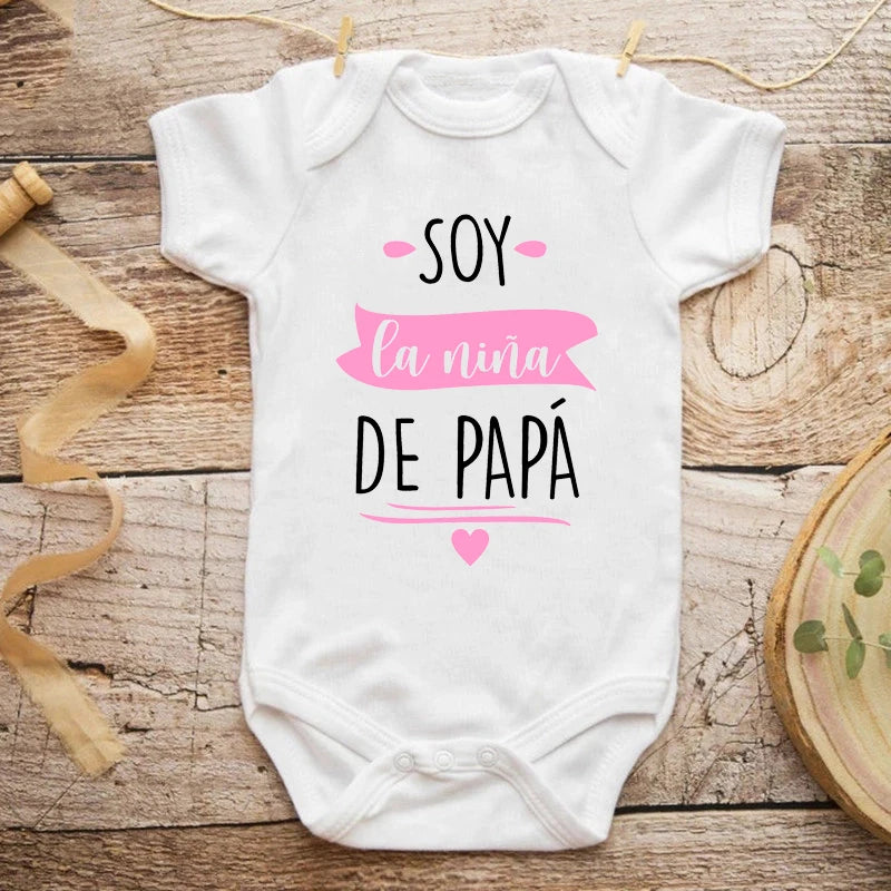 I'm Daddy's Girl Newborn Baby Bodysuits Cotton Short Sleeve Infant Girls Rompers Summer Toddler Ropa Clothes Baby Shower Gifts