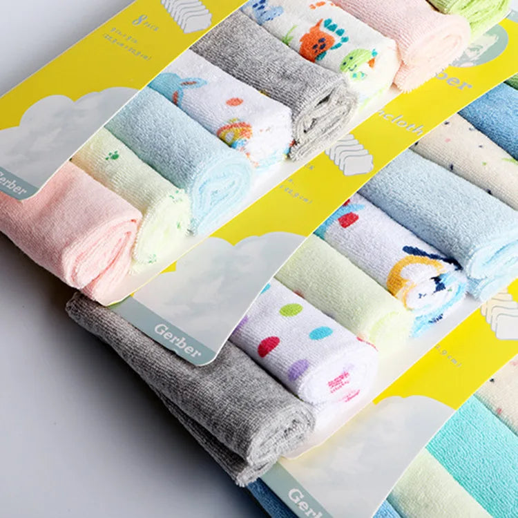 8Pcs/pack Baby Infant Newborn Bath Towel Washcloth Bathing Feeding Wipe Cloth Soft  Shower Products 21*21cm