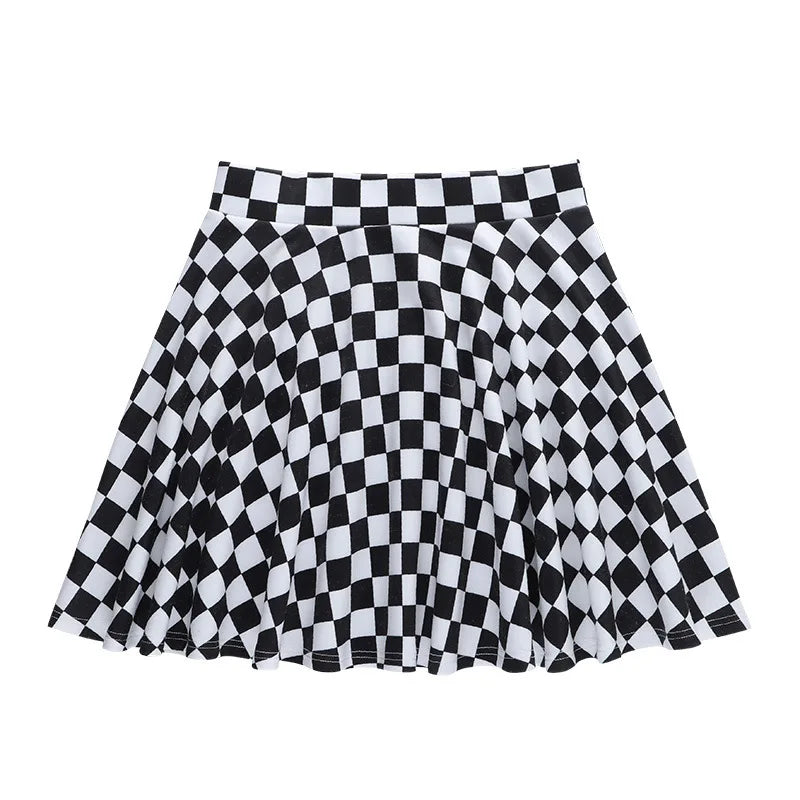 مجموعة اروين arwen&ajh group 2024  Dark Girl Contrast Plaid Stitching Skirt Sexy High Waist Over In Summer Sexy Gothic  Skirt