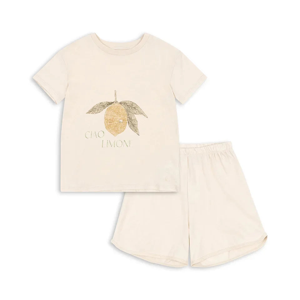 Children's Loungewear 24 Summer KS New Kids Cherry Animal Series Short Sleeve Shorts Set Boys Home Cotton Set【in Stock】