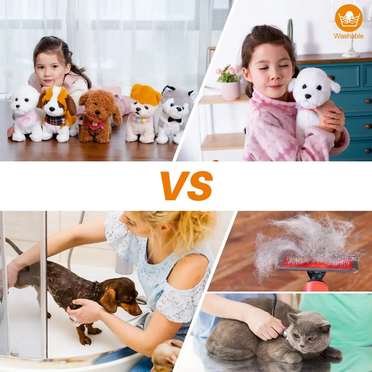 Plush Puppy Electronic Interactive Toy for Kid Shake Tail Pretend Dress Up Stuffed Dog Walking Barking Toy Dog with Leash