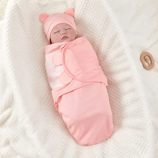 Baby Anti-shock Swaddle Cotton Printed Wrap Spring/Summer Baby Wrap Two-piece Baby Anti-kick Blanket Suitable for 0-3 Months