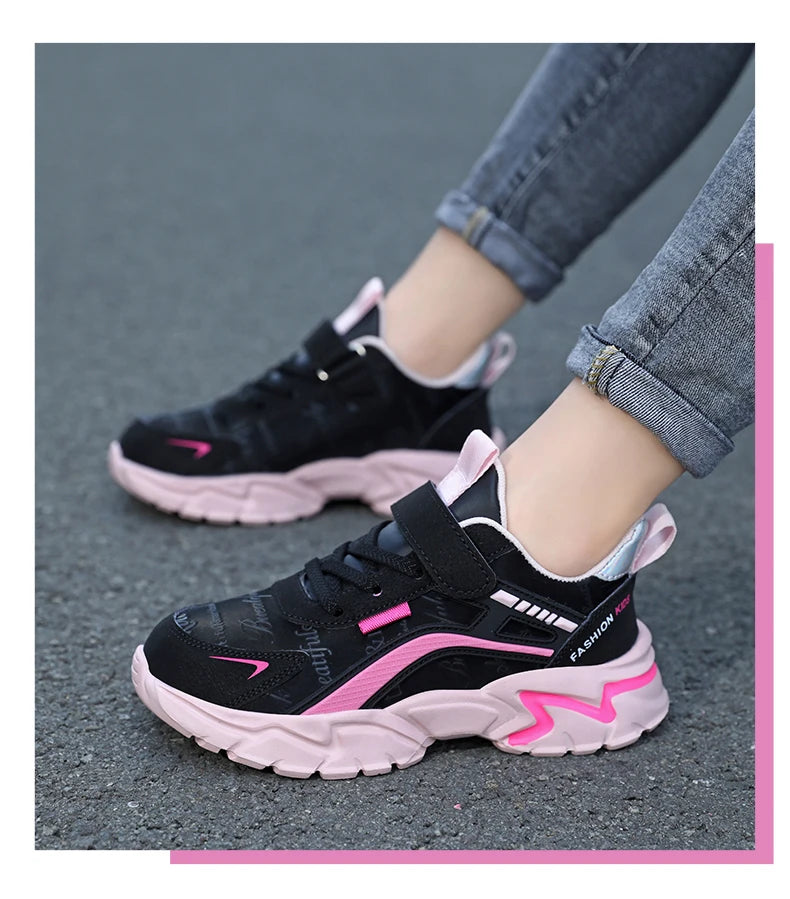 Kids Casual Boys Shoes Soft Sole Kids Shoes Non-slip Sneakers Shoes Outdoor Student's Children Pink Girls Sport Walking Footwear