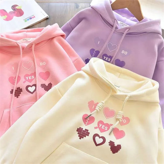 Teenage Girls Sweatshirts Spring Autumn Kids Hoodie Jackets Loose Tops Casual Long Sleeve Children's Clothes 8 10 12 14 Year