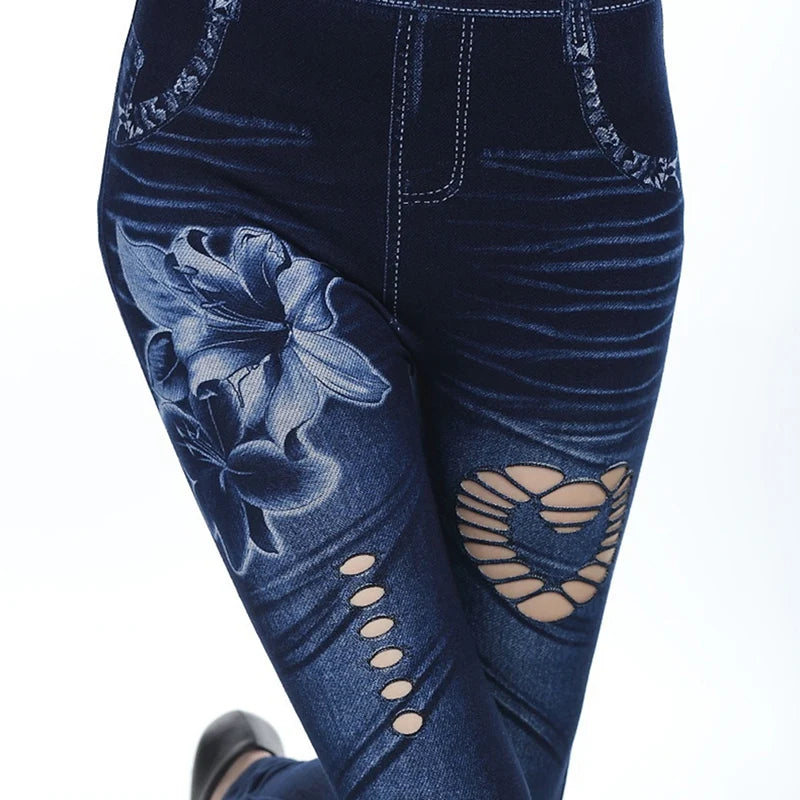 ARWEN & AJH GROUP مجموعة اروين 2024Hot Sexy Women Jean Skinny Pants high waist leggings female print ankle-length Slim Legging Fitness Plus Size