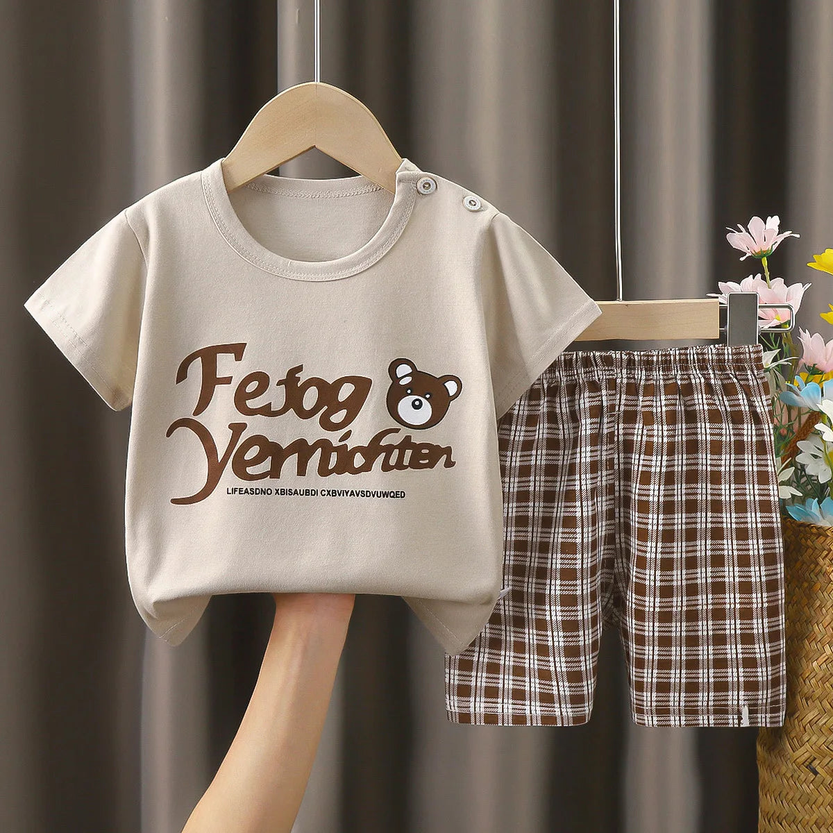 2PCS Children Clothing Suit summer cartoon Children's Sets Cotton T-Shirts Shorts Boys Girls Short sleeve Kids Clothes