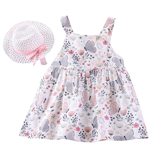 مجموعة اروين arwen&ajh group Baby Girls Butterfly Dress &amp;amp; Hat